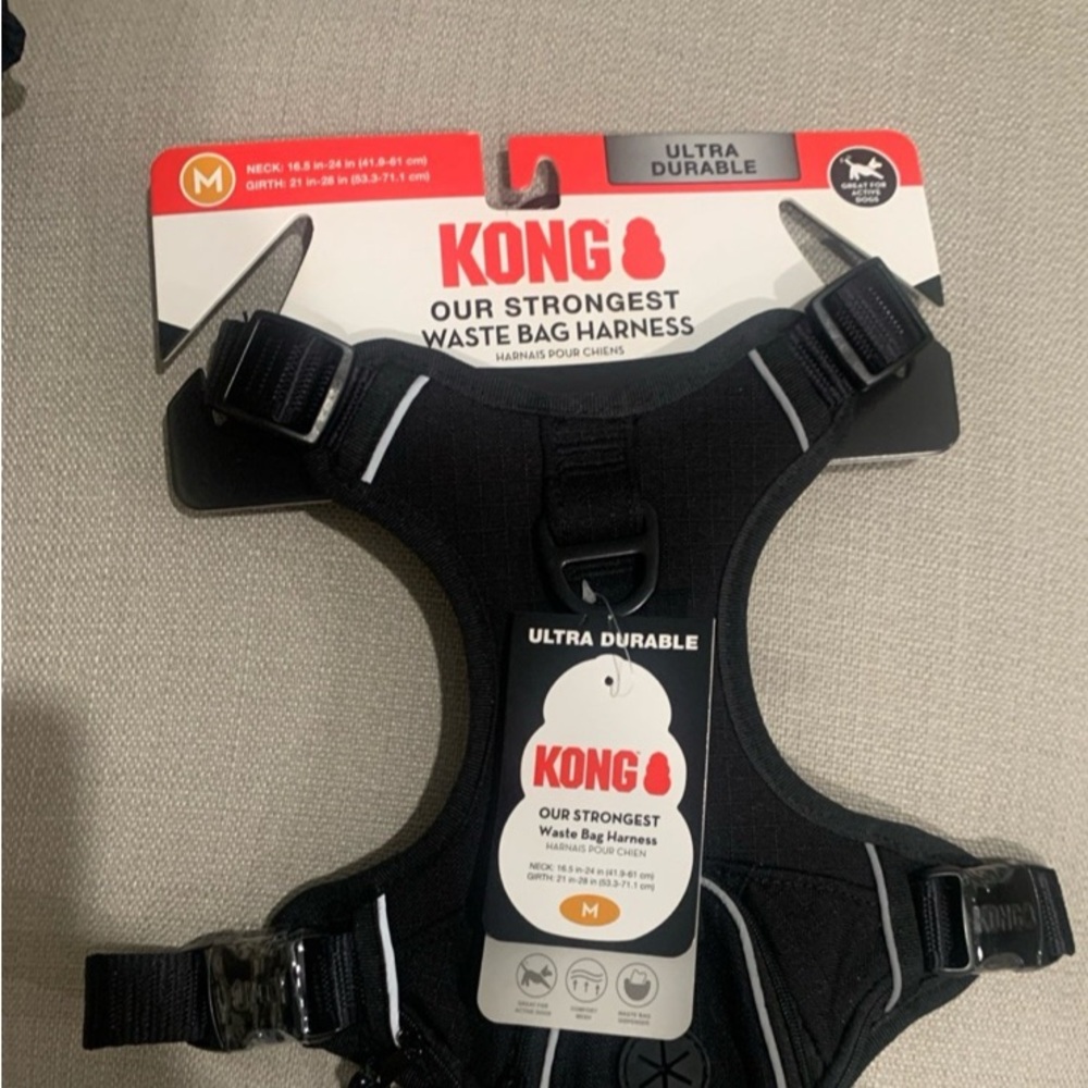 Kong Black Waste Bag Harness Medium Dog